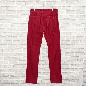 Rag & Bone 31 RB 15X Slim Straight Corduroy Jean Pants Red PFD Size